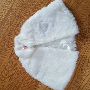 White fur cape